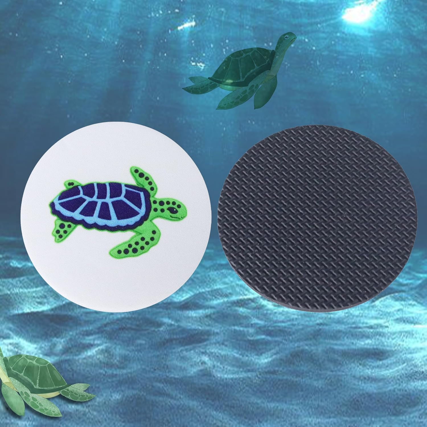 4Pack Turtle Car Cup Coasters, Cute Car Coasters for Cup Holders, 2.75Inch Shockproof Drink Mat, Car Accessories for Women Interior image number 5