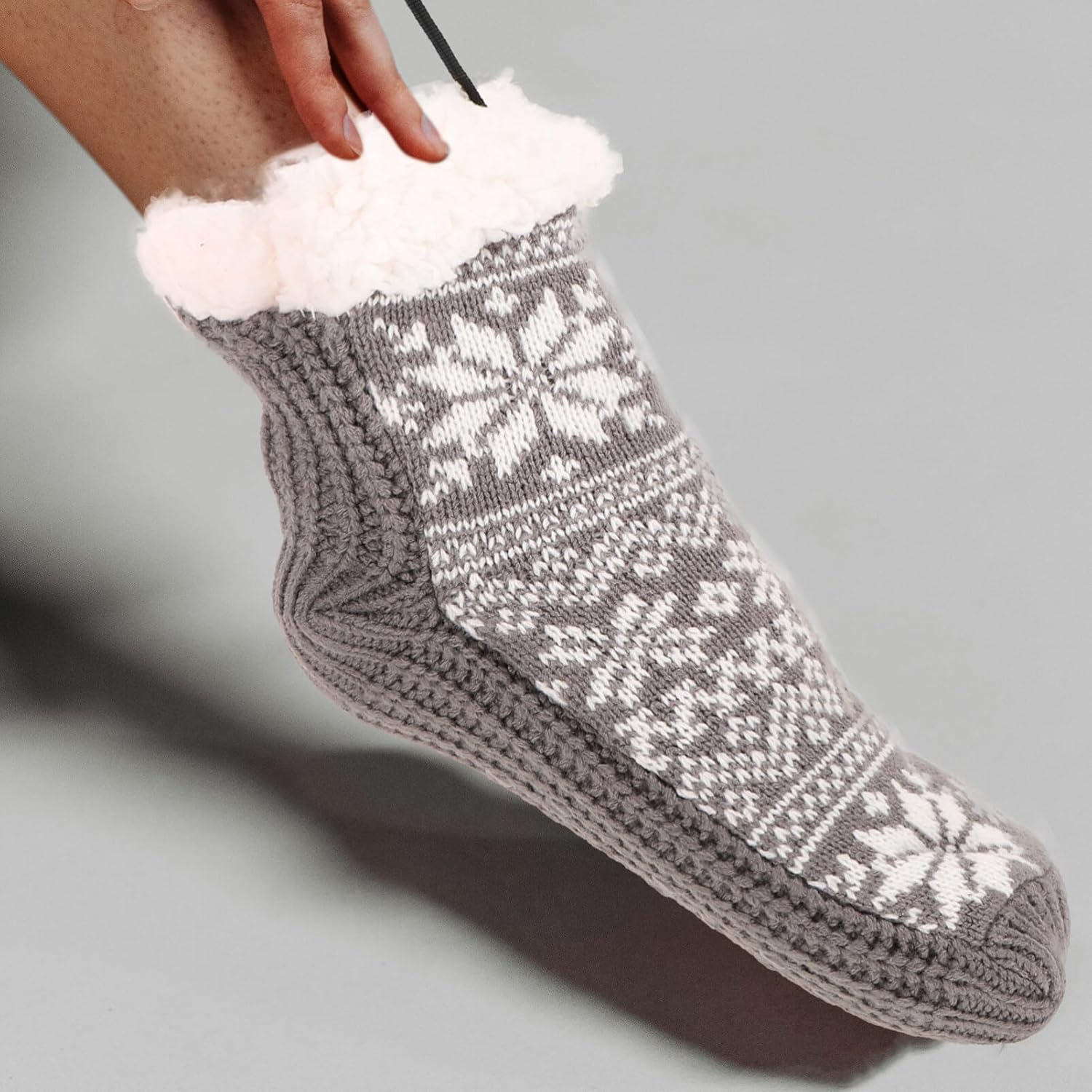 LIFKOME 1 Pair Heated Socks, USB Rechargeable Socks Foot Warmer Socks Plush Thermal Slippers Socks for Cold Weather Outdoor Work Sports Camping Skiing Fishing image number 5