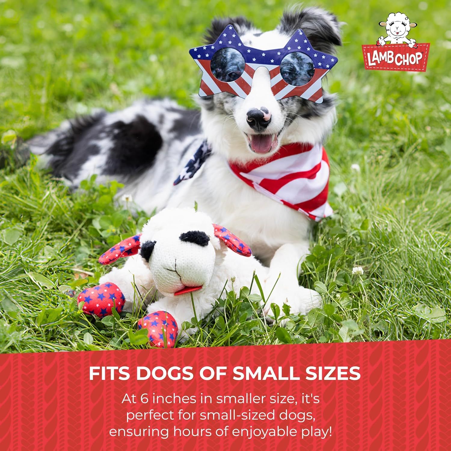 Multipet Holiday Lambchop Toy 6", Small