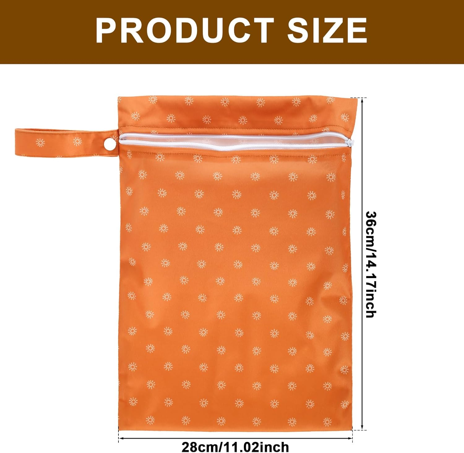 3Pcs Wet Bags with Zipper Closure Waterproof Wet Storage Bag Reusable Wet Clothes Bag Portable Bathing Suit Bags Large Capacity Wet Dry Bag for Swimsuits Baby Diapers Beach Pool (Style3) image number 1