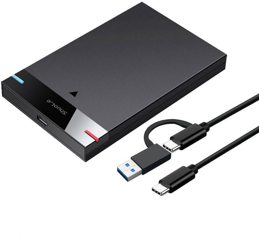 Enclosure HDD Case 2.5 Inch Hard Drive Enclosure, USB 3.0 Type-C Cable External Hard Drive 5TB 5Gbps HD Portable Storage Device Support UASP image number 1