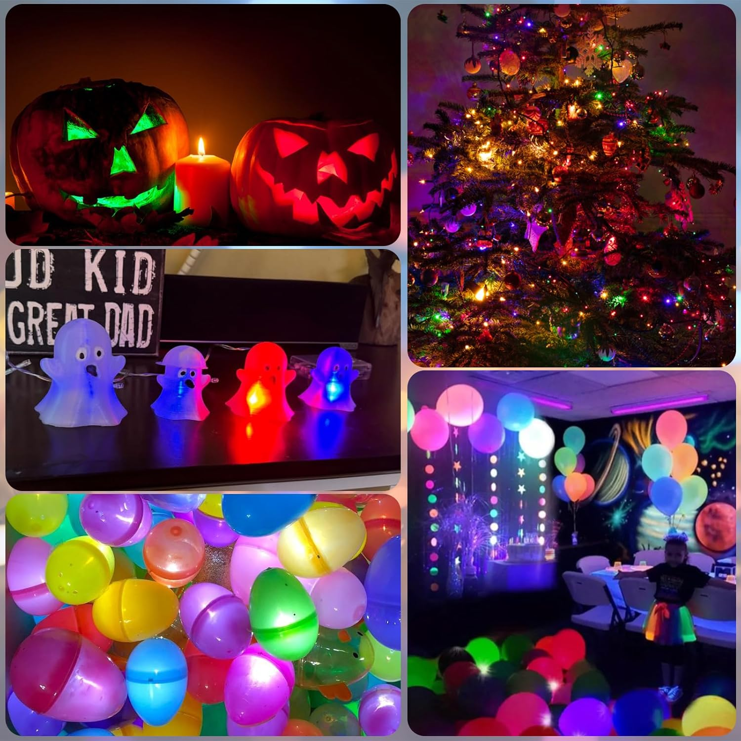 Roselee Pack of 60 LED Balloons Lights, Mini LED Light Balls, round Balloon Lights, Mini Colourful for Paper Lantern, Birthday, Wedding, Halloween, Christmas, Party, Decoration, Carnival, New Year image number 1