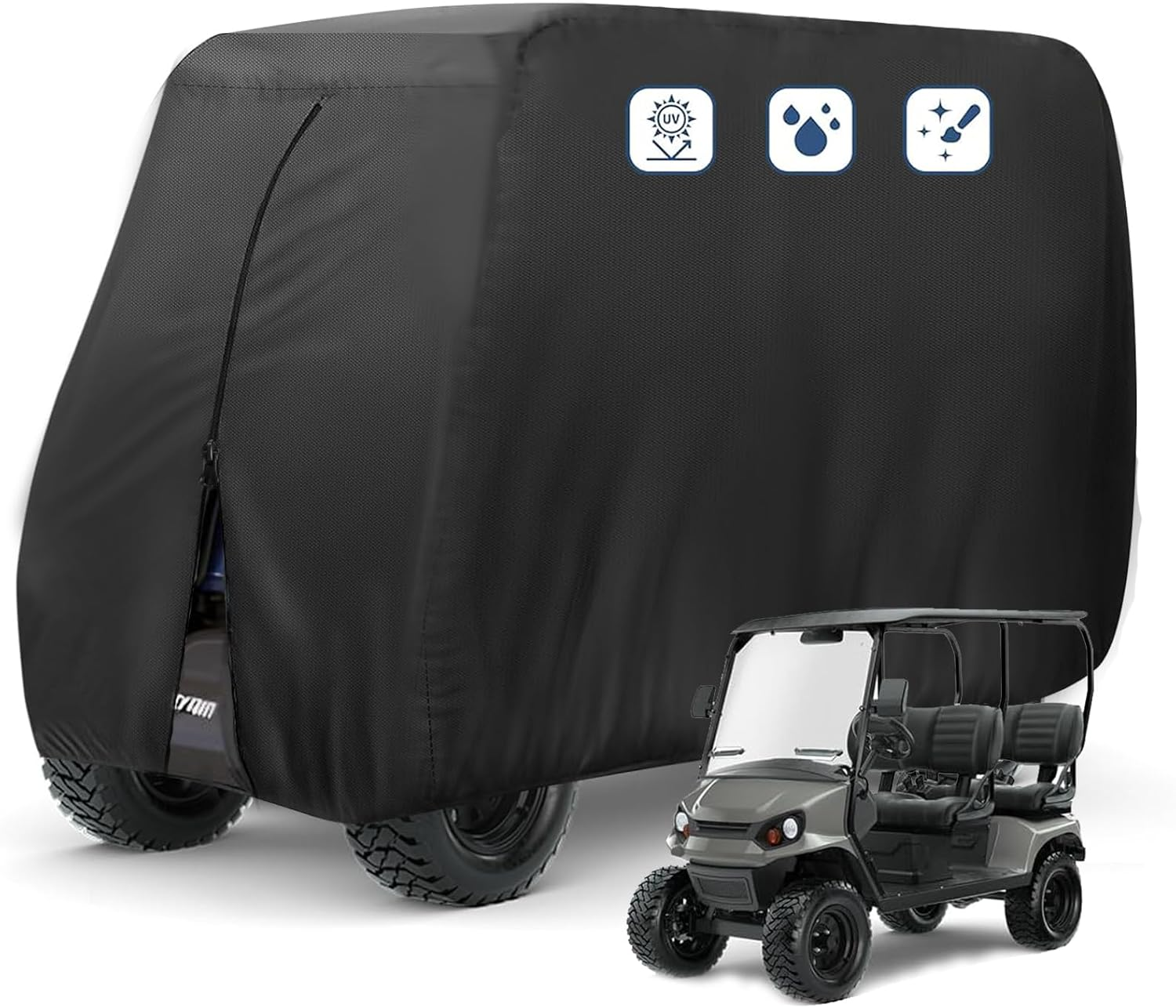 FLYMEI Golf Cart Covers, Waterproof 2/4/6 Outdoor Golf Cart Cover for EZ GO Club Car Yamaha Golf Carts, Sunproof Dustproof Club Car Cover Golf Cart Seat Covers