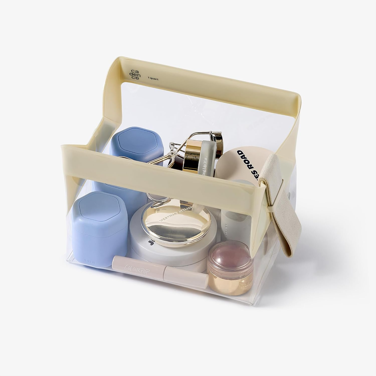 Cadence Parcel - Clear Kit with Magnetic Closure - Durable and Leak-Resistant Travel Toiletry Kit - Modular Design, Pebble, Medium, Travel Toiletry Kit - Ink image number 6