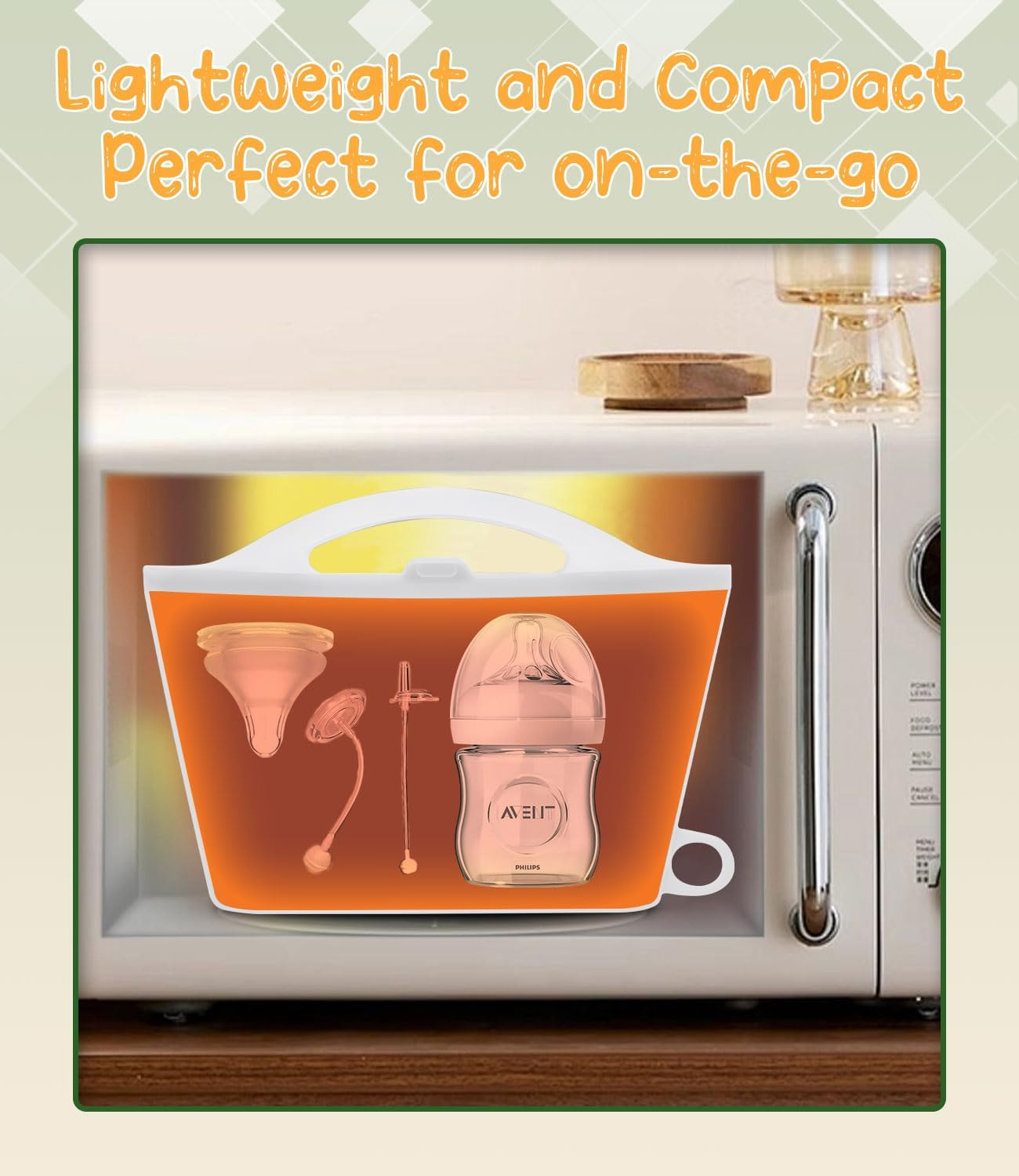 Silicone Microwave Steam Sterilizer Bag - 2Pack Microwave Steriliser Bag for Baby Bottles, Breast Pump Parts & Other Toddler Accessories, Reusable Sterilizing Bag - Packaging May Vary（1200Ml）