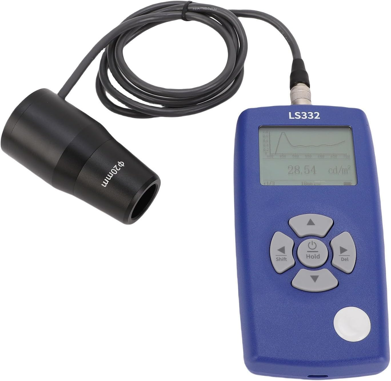 Pyhodi Digital Luminance Meter Light Meter, Brightness Tester 1 to 1000000Cd M&sup2; with Interchangeable 10Mm 20Mm Probes for HDR Screens Projectors Flicker CRI Spectrum Analysis