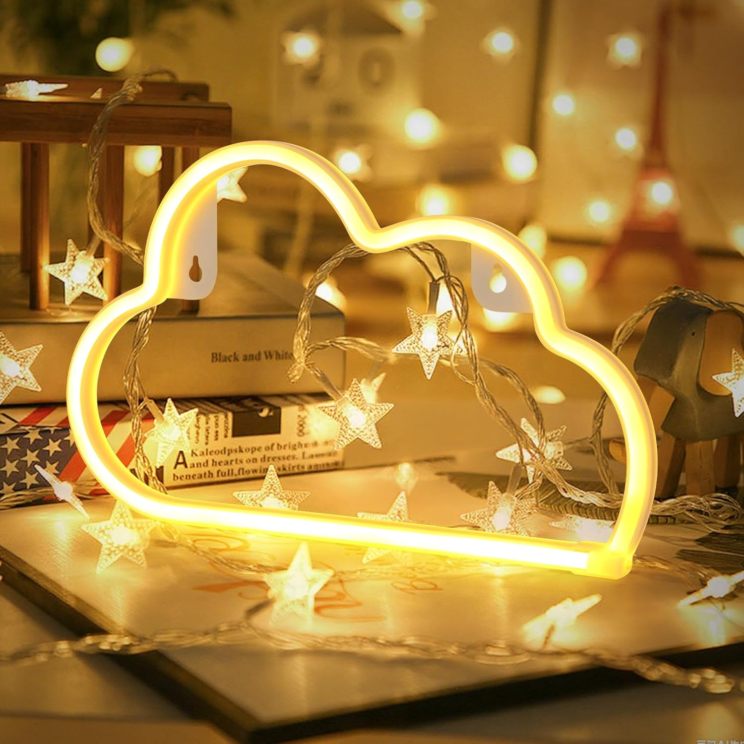 Gpurplebud Cloud Neon Sign, LED Cloud Sign Shaped Decor Light Warm White image number 6