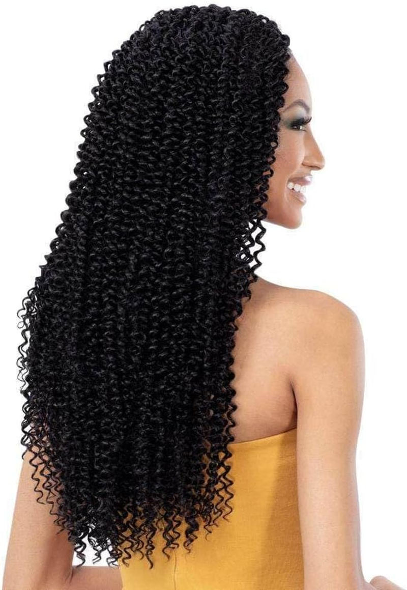 Freetress Braid Crochet & Latch Hook 3X Pacific Curl 18" (1B off Black)