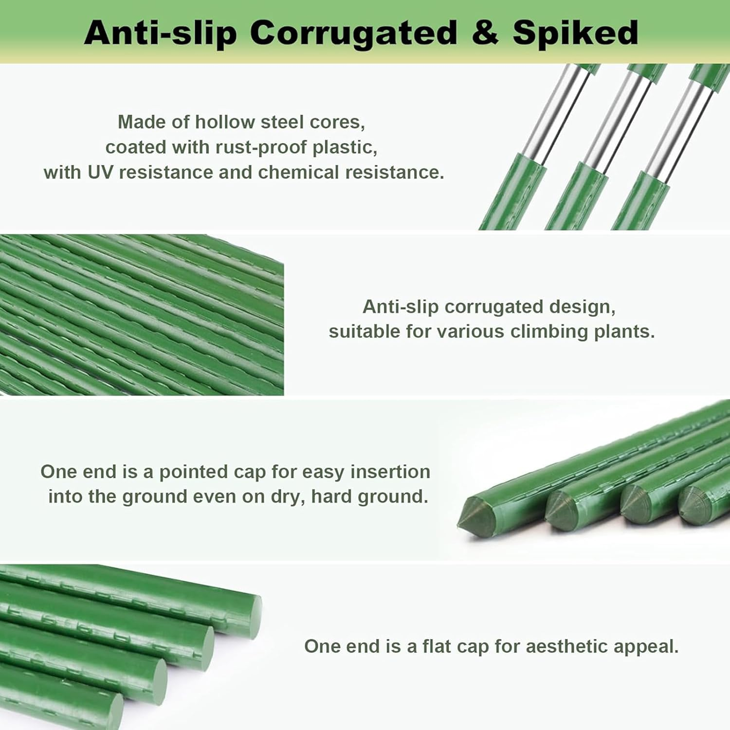 Garden Stakes Set,20Pcs Diameter Plant Stakes for Indoor Outdoor Plants,Diy 3Ft 4Ft 5Ft 6Ft 7Ft Plant Stakes for Outdoor Plants Set with 15 Connectors,Plant Support Stakes for Climbing Plants image number 4
