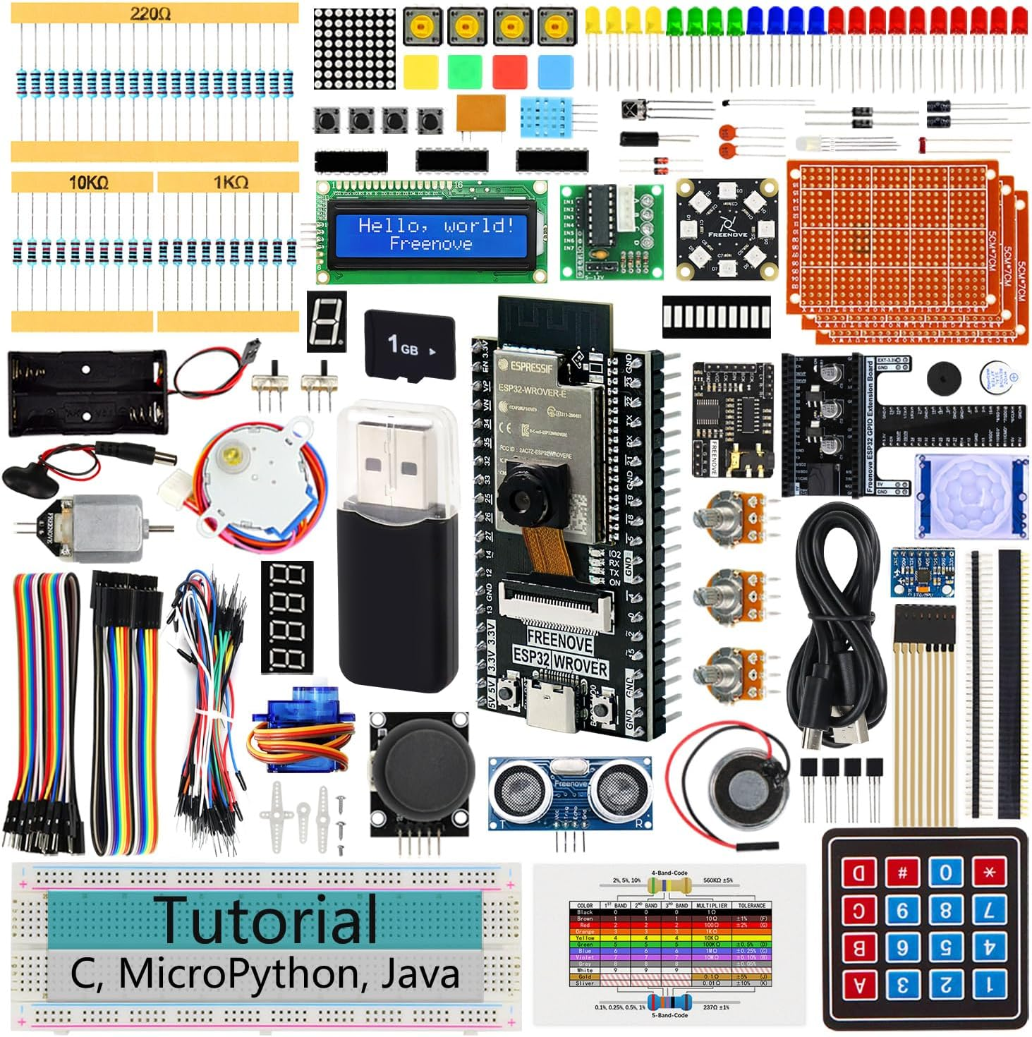 Freenove ESP32 Kit Dev CAM Board Ultimate Starter Kit, Dual-Core 32-Bit 240 Mhz Microcontroller, Onboard Camera Wifi+Bt, 795-Page Tutorial, Python C Java Code, 122 Projects, 240 Items image number 5