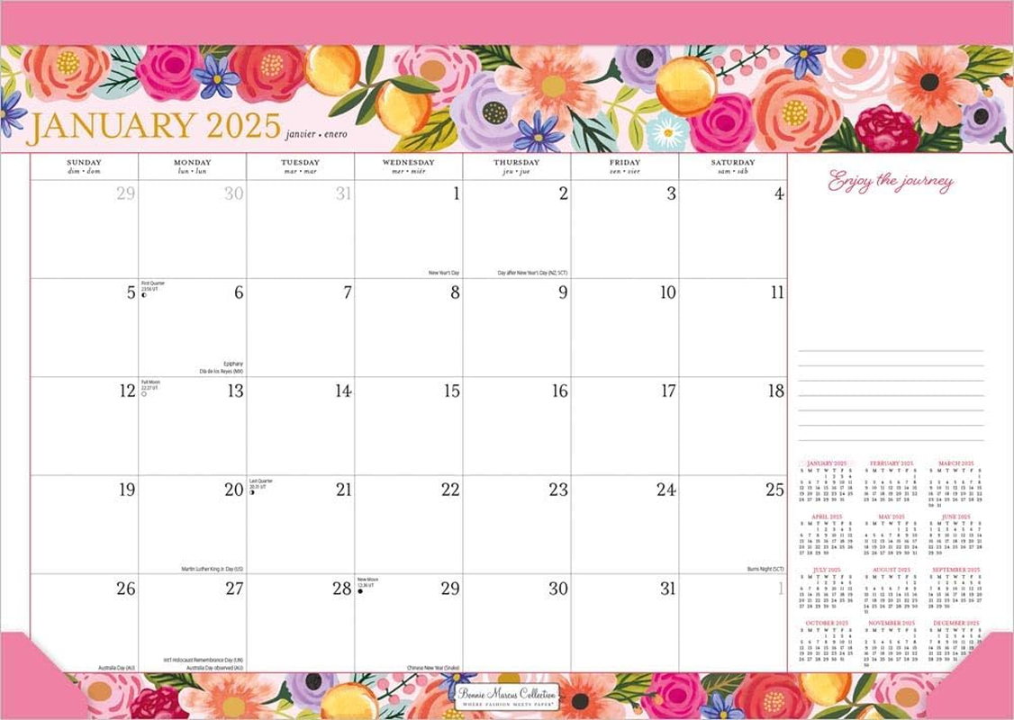Bonnie Marcus OFFICIAL | 2025 17 X 12 Inch Monthly Desk Pad Calendar | Browntrout | Fashion Designer Stationery image number 2