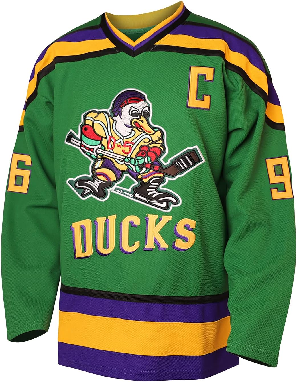 Mighty Ducks Jersey 96 Charlie Conway 99 Adam Banks Movie Ice Hockey Jersey, 90S Hip Hop Clothing for Party