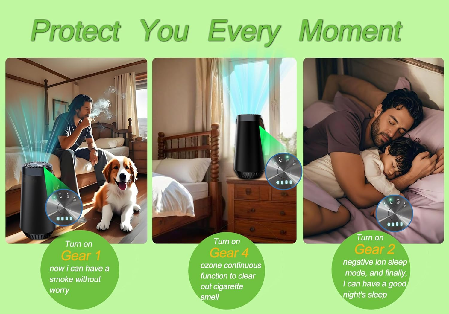 Car Air Purifier, Ozone Generator and Negative Ion 2-In-1 Machine for Home,Bedroom to Remove Odor,Smoke Smell,Dust, Pet Dander, Room Deodoriser, No Hepa Filter,Mini Portable Size, image number 2