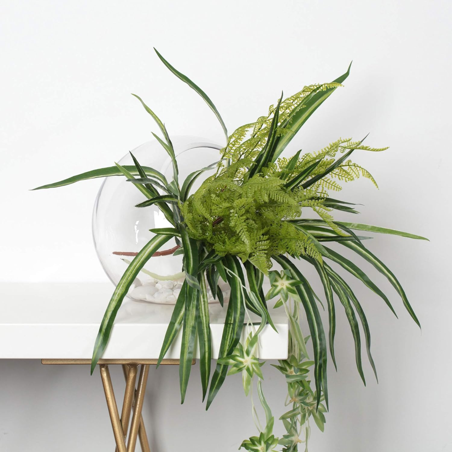 WGV Slant Cut Bowl Glass Vase, Width 9", Height 9", Clear round Globe Planter Terrarium Orb, Candy Dish, Fruit Jar, Floral Container for Home Office Decor, 1 Piece image number 6