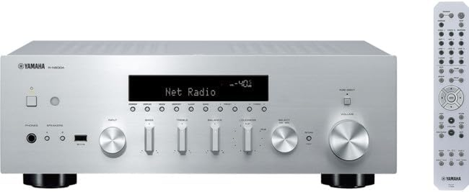 Yamaha R-N600A 2-Ch Network Amp - 80W RMS Network Receiver, Black