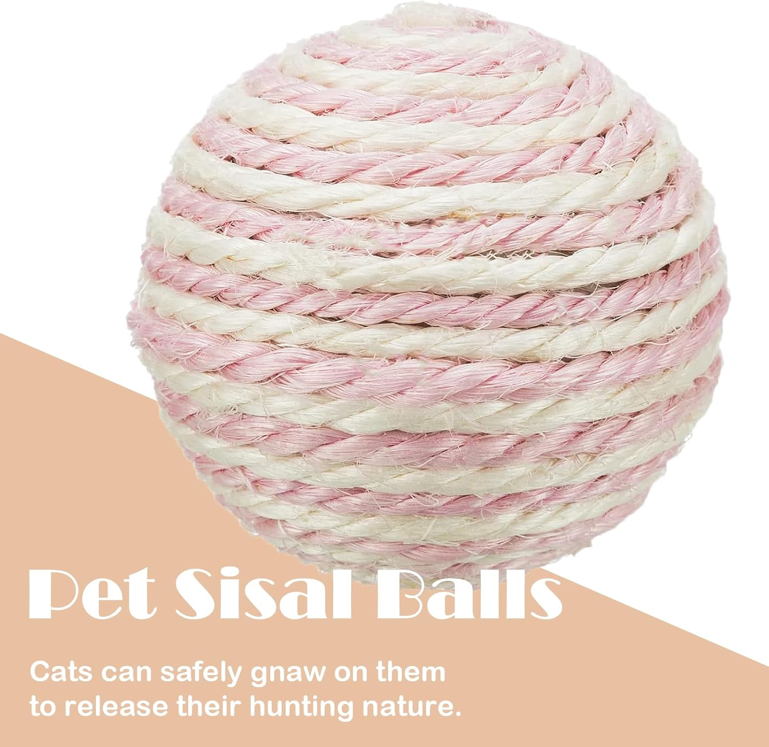 Vebetter Pack of 9 Sisal Rope Balls, 4.3 Cm Cat Sisal Ball, Cat Toy Balls, Environmentally Friendly Kitten Balls, Pet Scratching Ball, Interactive Sisal Ball for Pets, Cats Playing image number 6