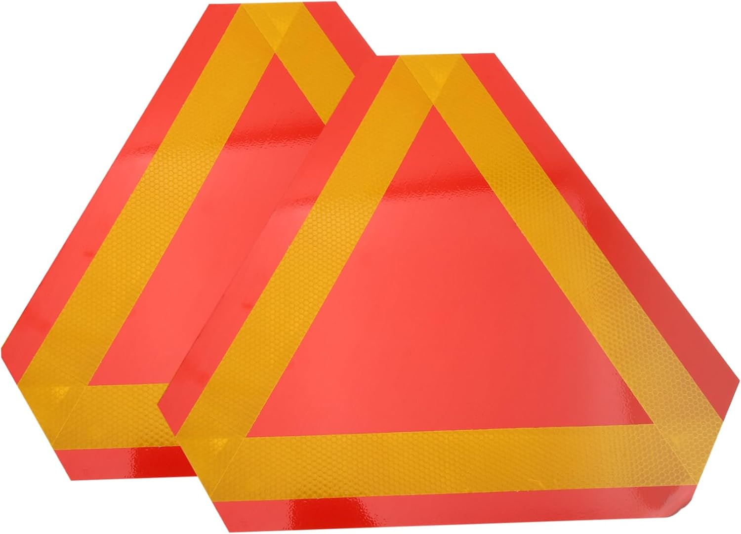 Ciieeo 2Pcs Triangle Reflectors for Car, Aluminum Slow Moving Vehicle Warning Sign, Reflective Vehicle Triangle Warning Plate for Road Safety image number 2