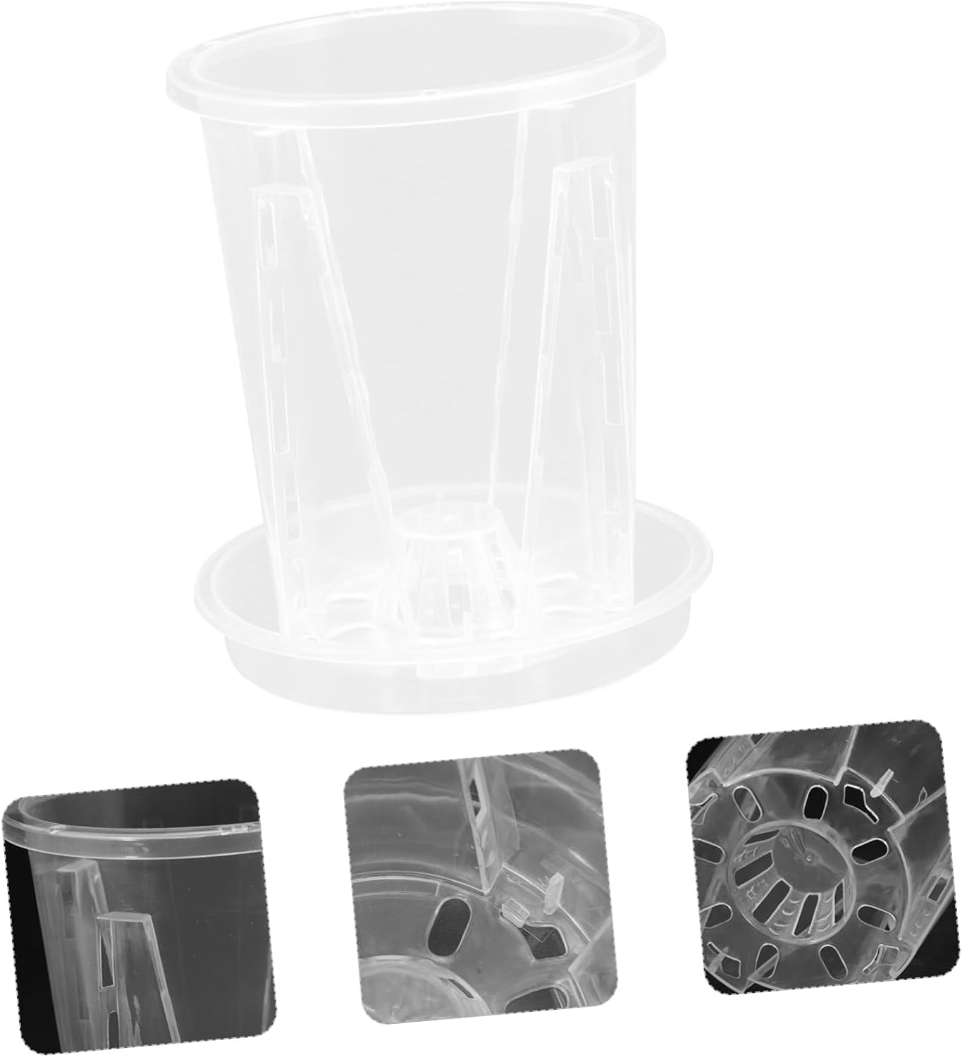 SUPVOX 5Sets Orchid Pots Saucers Breathable Slotted for Healthy Root Growth for Orchids and Flower Gardening image number 4