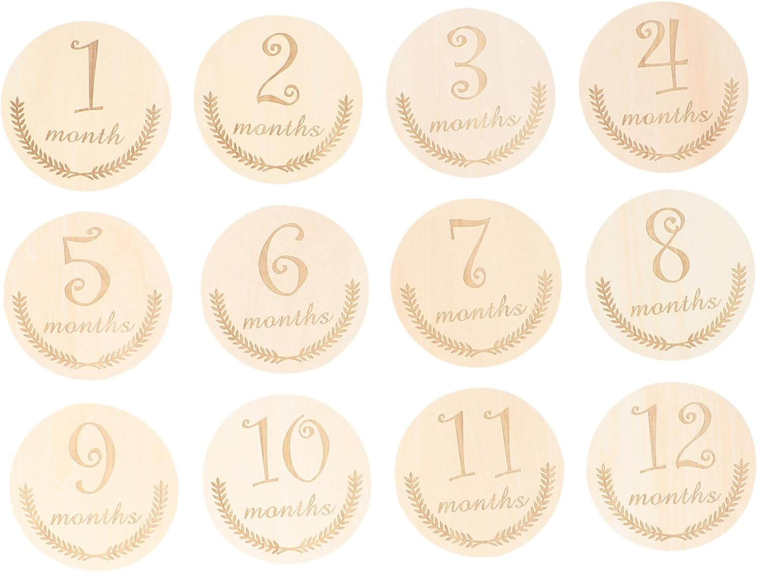 12Pcs Milestone Wooden Cards Set for Newborn Photography Friendly Monthly Souvenir Props Durable Creative Keepsake Accessories for Photo Sessions image number 2