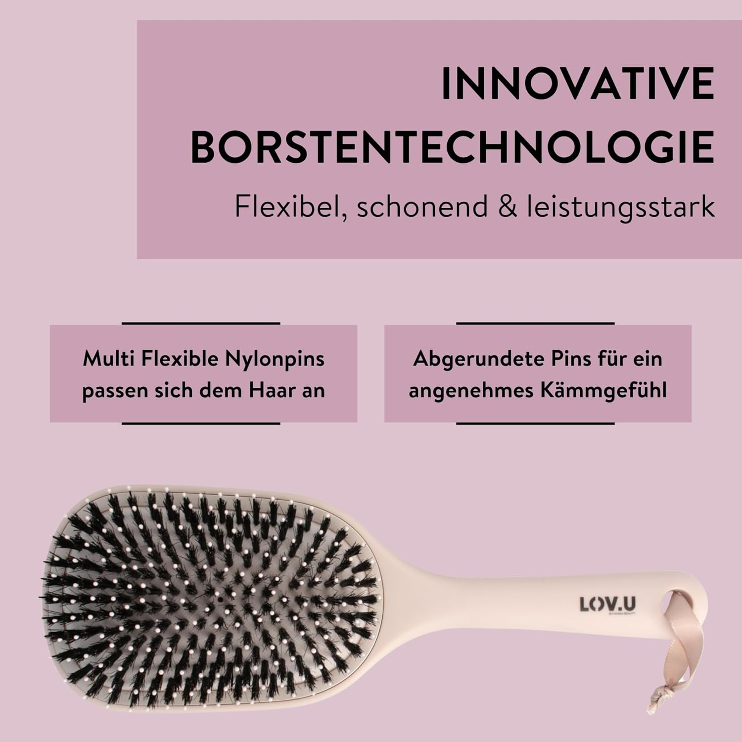 Parsa - LOV.U W&D Detangling Brush Beige image number 2