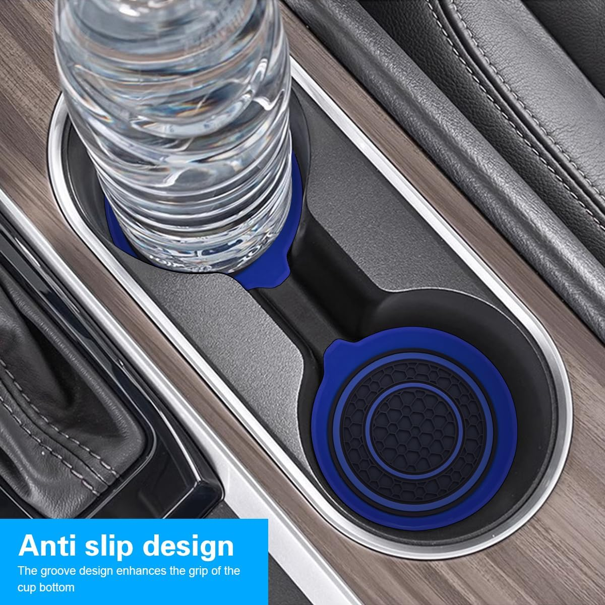 Mandark Car Cup Holder Coaster, 2.75 Inch Non-Slip Vehicle Cup Holder Insert Mats, Dustproof Automotive Interior Console Cup Insulated Pads Accessories, Universal for SUV, Sedan, Truck (Blue) image number 5