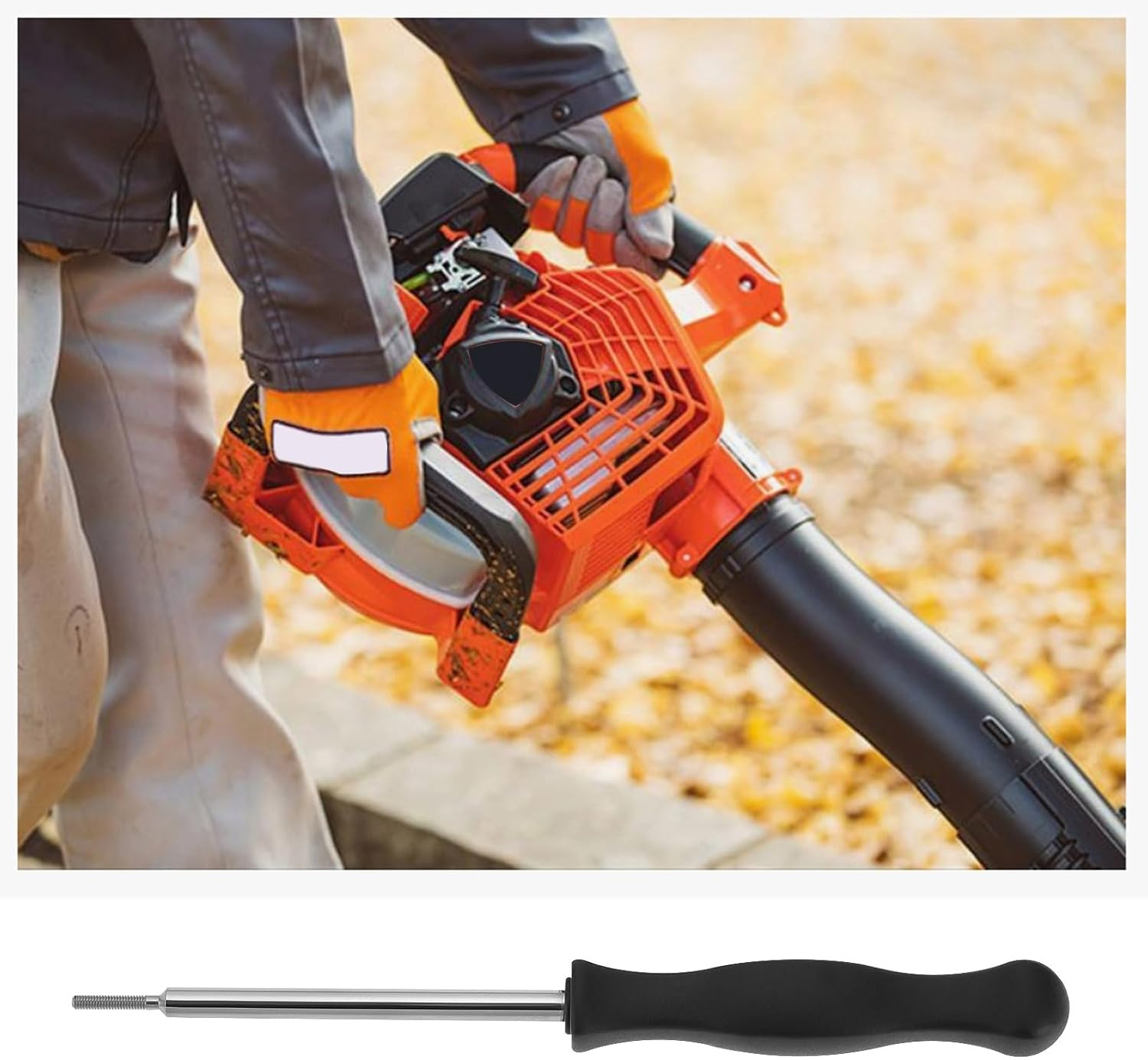 Briny River 1PC Carburetor Limiter Cap Tool Compatible with Echo Blower Trimmer Chainsaw OE 91075 89801 91020 Left Thread 2.5Mm Length 156Mm Carburetor Adjustment Tool Screwdriver image number 3