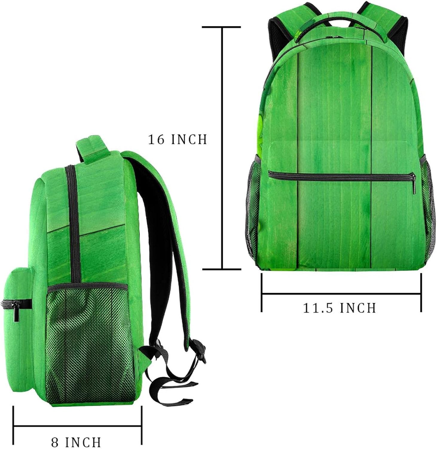 St Patricks Green Wood Background Backpack Students Shoulder Bags Travel Bag College School Tote Backpacks image number 1