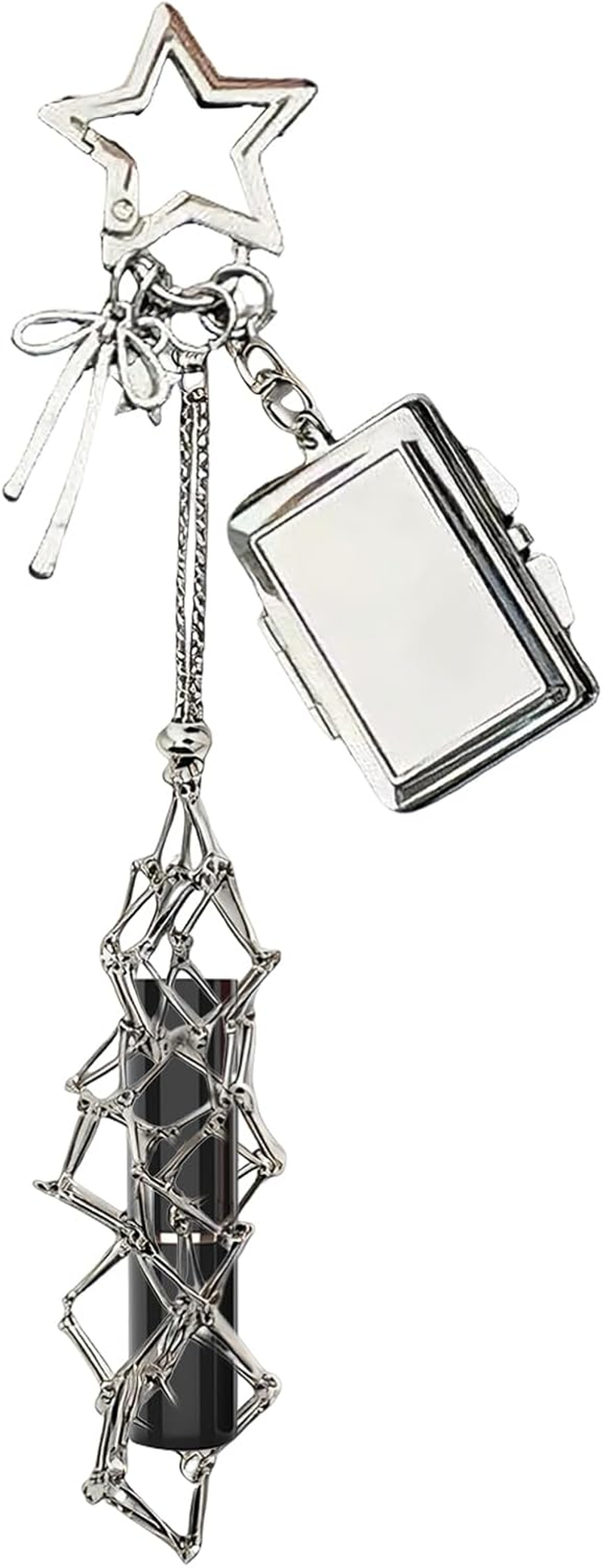 Lip Balm Holder - Portable Cosmetic Organizer with Mirror, Lipstick Case Keychain, for Women Girls Wallet Purse Backpack Christmas Stocking Stuffers, Travel Accessory for Daily Touch-Ups