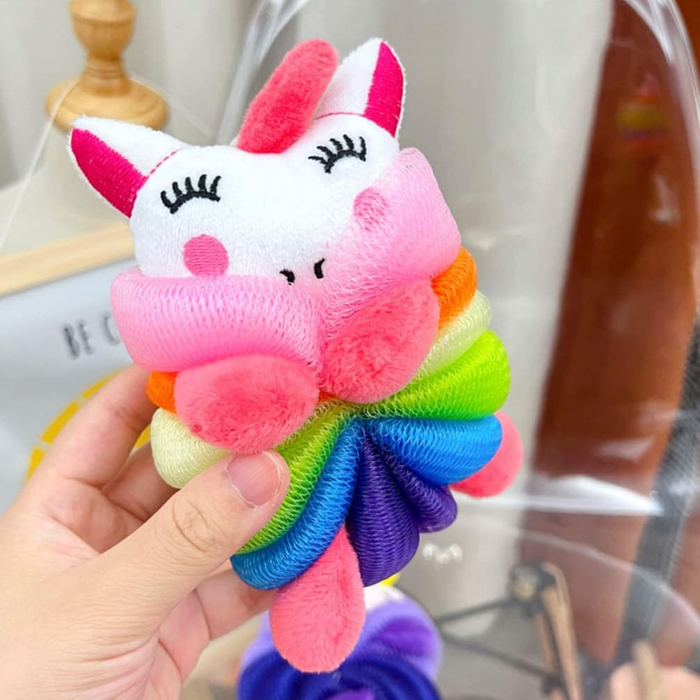 Toddmomy Kids Bath Sponge 2Pcs Kids Loofah Animal Bath Loofahs Mermaid Cartoon Shower Loofahs Cute Bath Sponges Pouf Body Scrubbers Shower Loufah Sponge image number 1