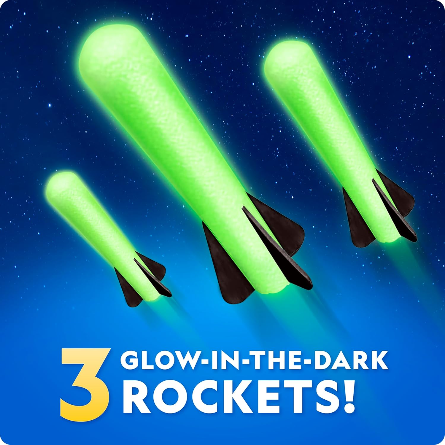 National Geographic Air Rocket Launcher Toy - Launch Glow in the Dark Rockets up to 30 Meters, Outdoor Toys, Glow in the Dark Toys for Kids 8-12 image number 3