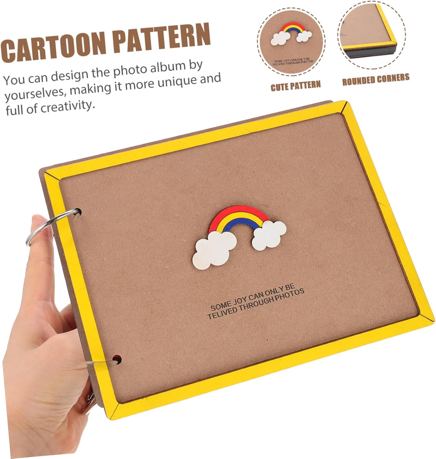 IMIKEYA 1Set Creative Photo Album for Family Memories Self-Adhesive Scrapbook Rainbow Design for Albums Travel Weddings and Anniversaries image number 5