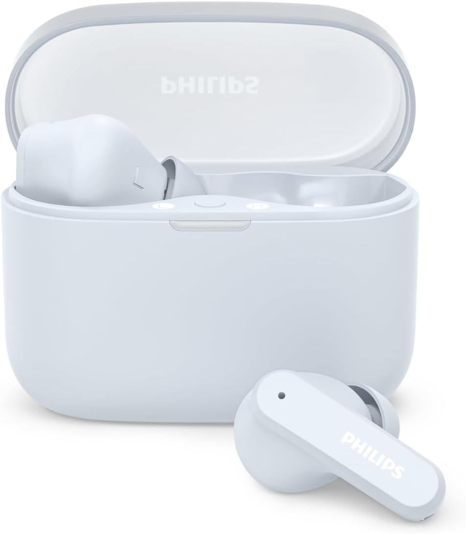 Philips T2000 True Wireless Earbuds, Bluetooth 5.4 Headphones with 4-Mic Clear Calls, Dynamic Bass Boost, 32H Playtime, USB-C Fast Charge, Water Resistant, Multipoint Connection, Touch Control &ndash; Blue image number 3