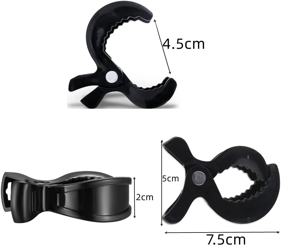 Naisfei 6 PCS Stroller Pegs Clips,Universal Buggy Pram Pegs to Hooks Muslin and Toys Sun Shade to Canopy for Blanket Clamp, Car Seat Cover Clips, Protect Baby Kids from Sun Wind Insects(Black) image number 2
