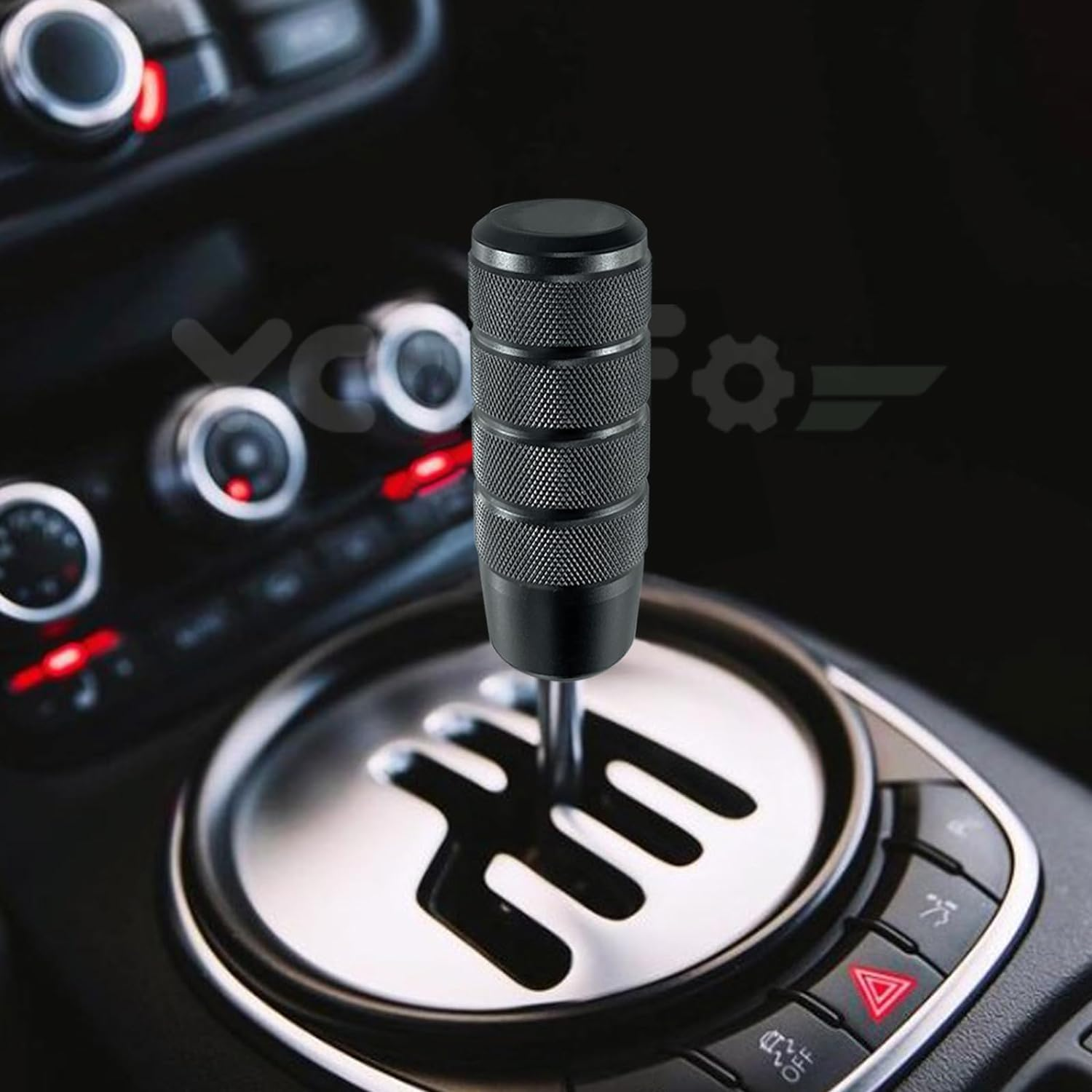 Ycooifo Shift Knob, 3.78" Aluminum Weighted Car Gear Stick Shifter Manual Knobs Fit Universal Manual Transmission Vehicle with 4 Threaded Adapters M8 M10 M12 X 1.25, M10X1.5 (Black) - Grey image number 4