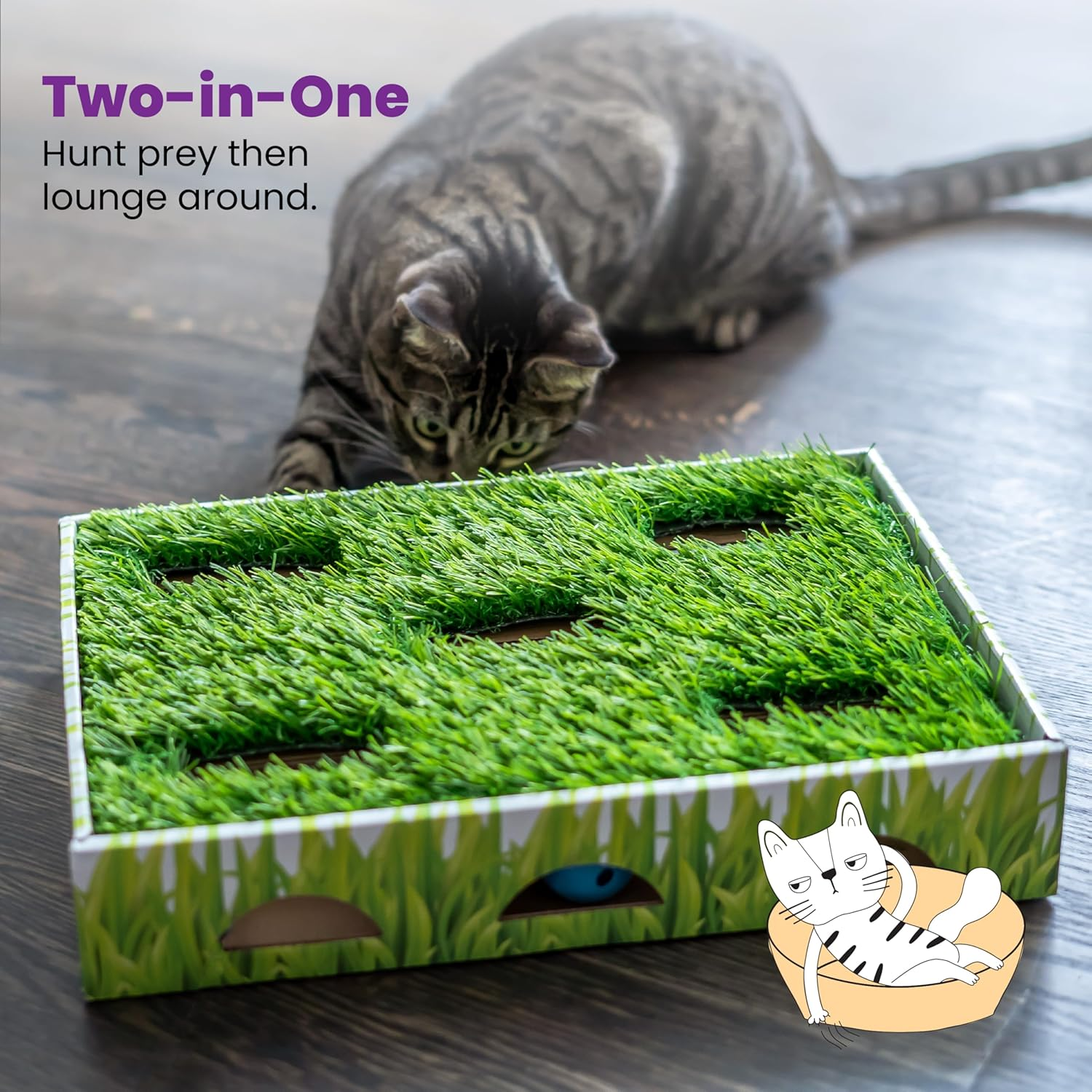 Petstages Grass Patch Hunting Box Cat Toy image number 4
