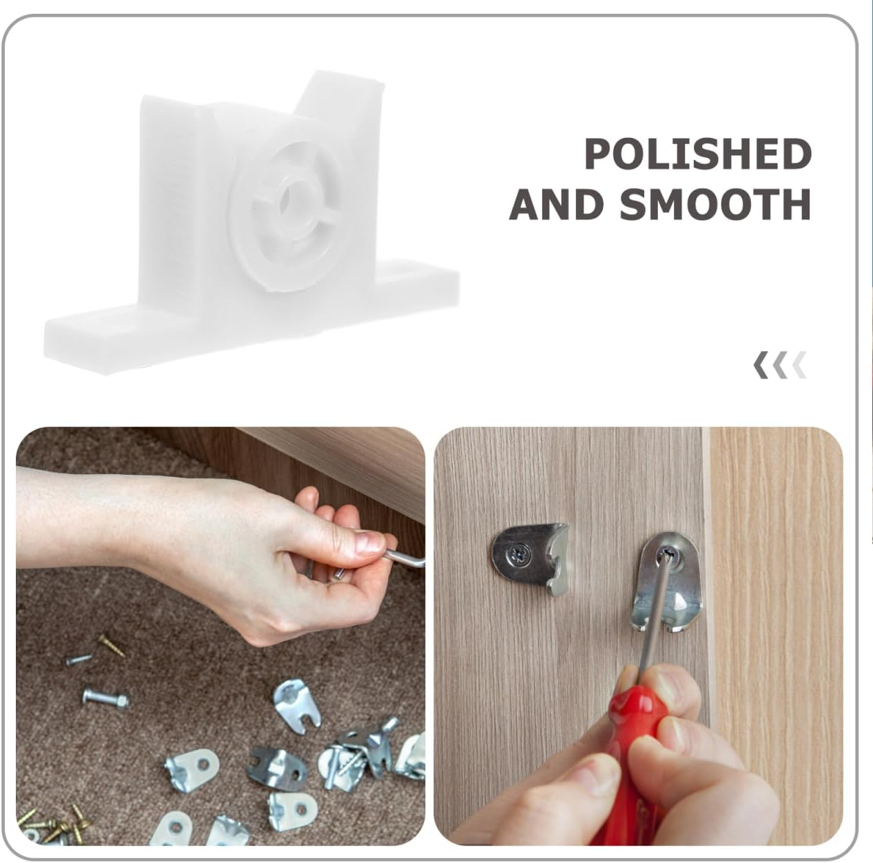OSALADI 10 Sets Bead Lock Double Roller Catch Ball Latch Cabinet Catch Ball Catch Door Hardware Drawer Hardware Door Roller Ball Catch Cabinet Door Latches Double Abs White image number 4