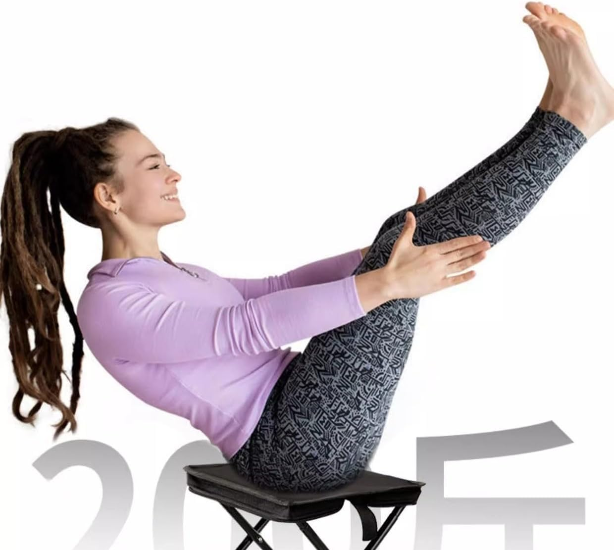 Folding Stool, Ultralight Travel Handbag Stool, Portable, High Load-Bearing, Thickened Bracket, Comfortable and Breathable for Outdoor,Camping,Hiking,Fishing,Queuing Rest,Long-Term Standing (Black) image number 5