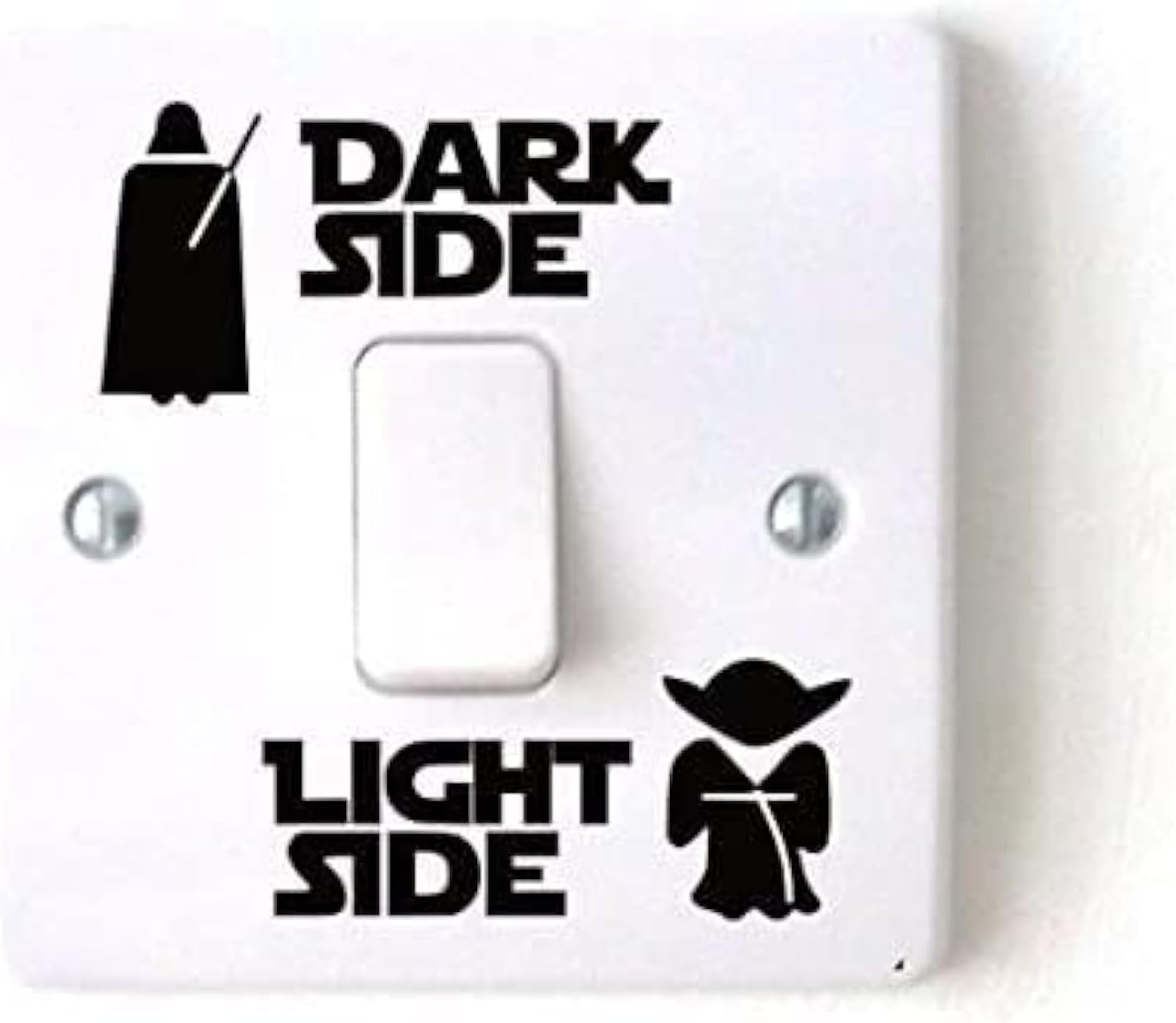 Dmcjs Star Wars Dark Light Side Switch Vinyl Decal Sticker Child Room Lightswitch Wall Sticker (Set of 4, 1.5'' X 1.5'') image number 1