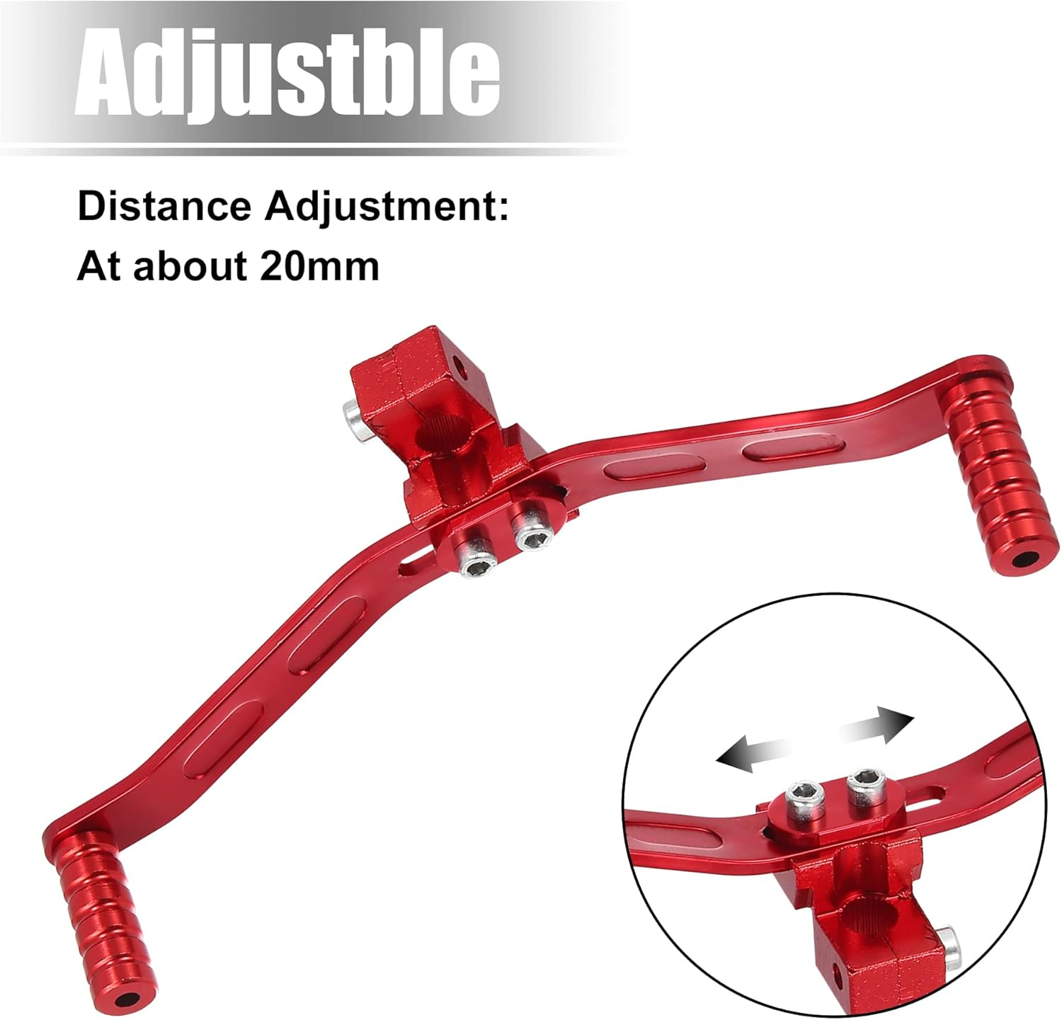 Motoforti 11Mm Universal Adjustable Motorcycle Dual Way Gear Shift Lever Footrest Pedal Shifter Adapt Refit Accessories 50Cc-160Cc CNC Aluminum Alloy Red