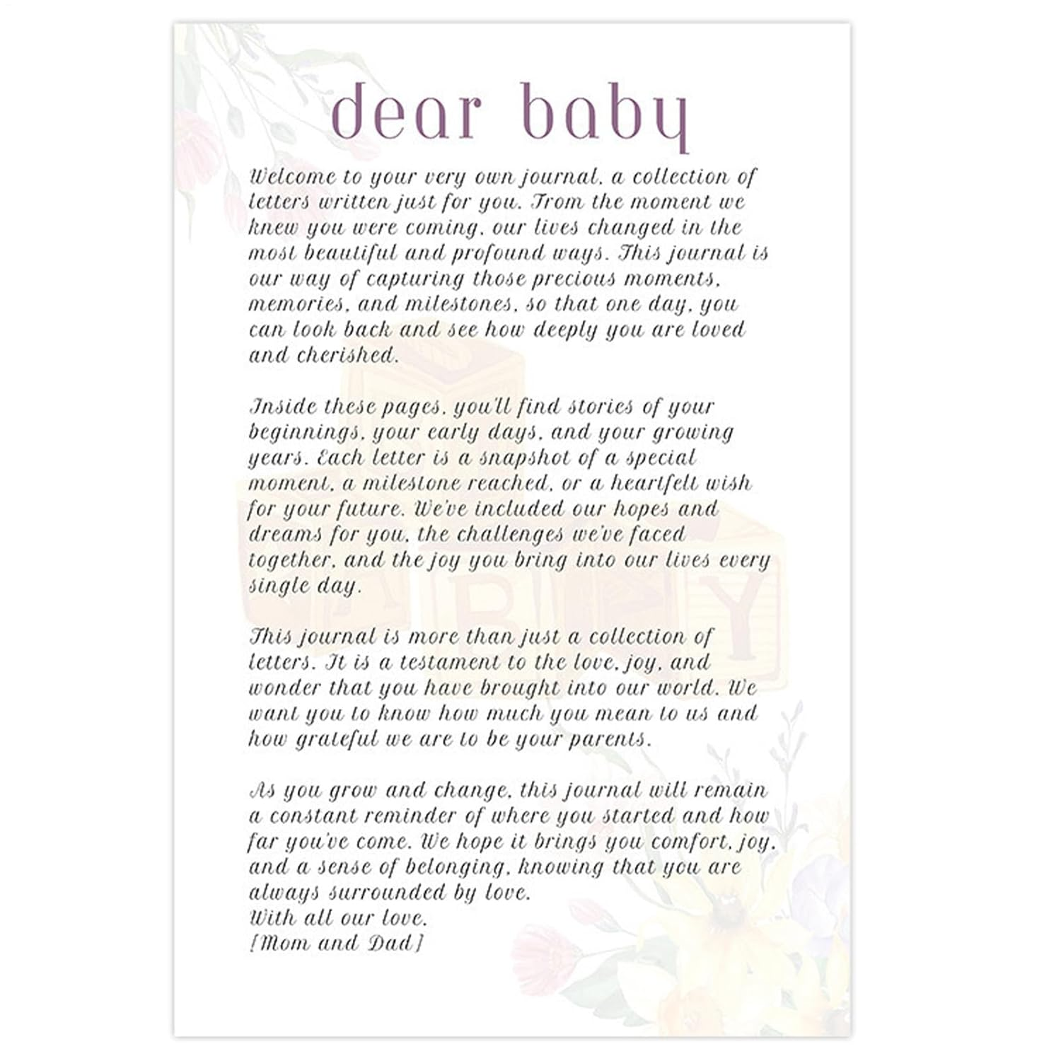 Written Memories Notebook | Letter Writing Guide for Expectant Parents - 50 Page Parental Book, Family Link Journal for Pregnancy and Birth image number 4