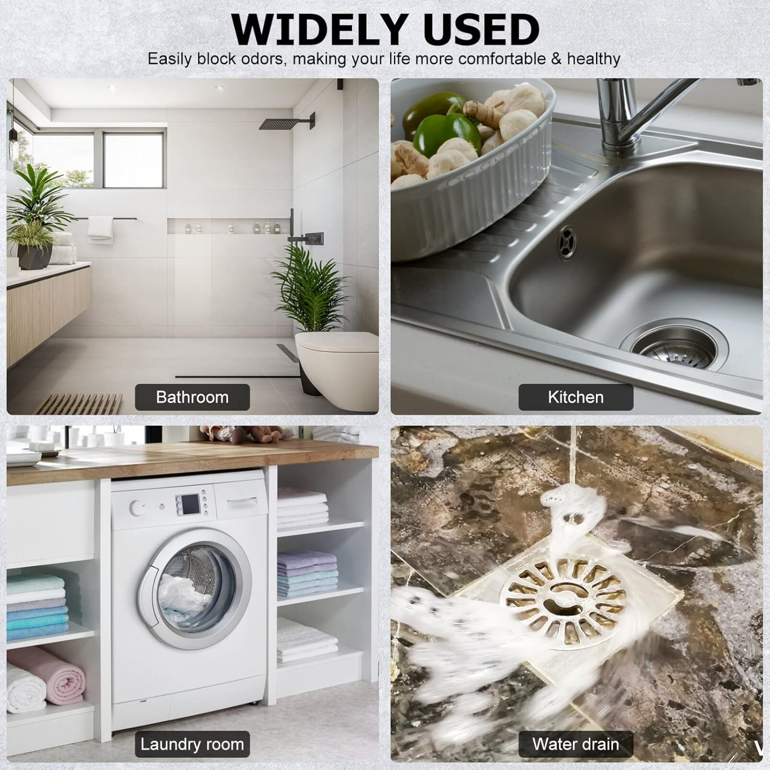 IMIKEYA 2PCS Shower Floor Drain Backflow Preventer Sewer Core Anti-Odor Plug for Kitchen Bathroom 2.56X2.16X1.42Inch image number 6