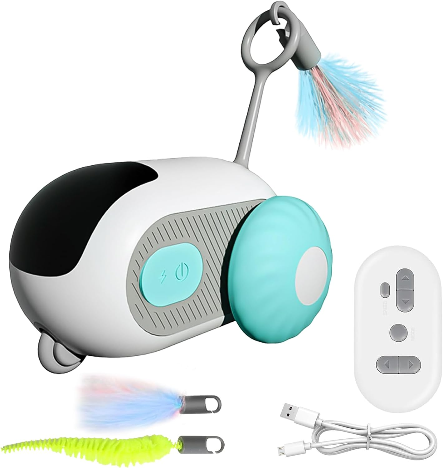 Cat Toy Cat Toy Self-Employment Cat Toy Intelligence Remote Control Mode plus Automatic Mode USB Rechargeable with Remote Control Keep Your Cat Moving (Blue) image number 1