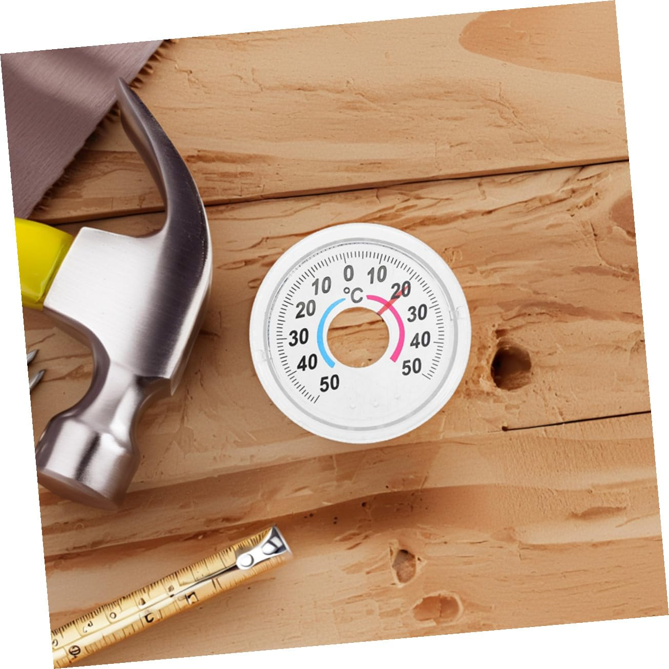 Portable round Indoor Window Thermometer Plastic Pointer Style Temperature Gauge for Door Use image number 3