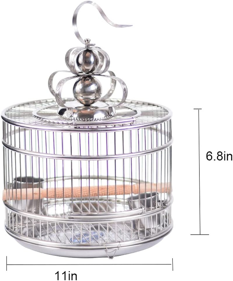 Bird Cage Stainless Steel Bird Cage Lightweight Bird Carrier for Parakeets Finches Canaries Small Quaker Parrots Cockatiels Budgie Green Cheek for Small Exotic Birds and Canaries Garden Decor image number 5