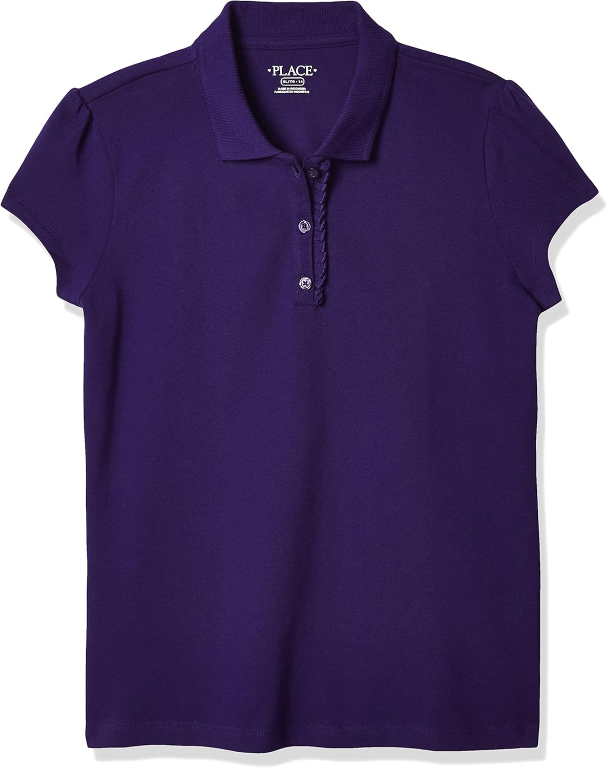 The Children'S Place Girls Short Sleeve Pique Polo, Regal Violet, Small
