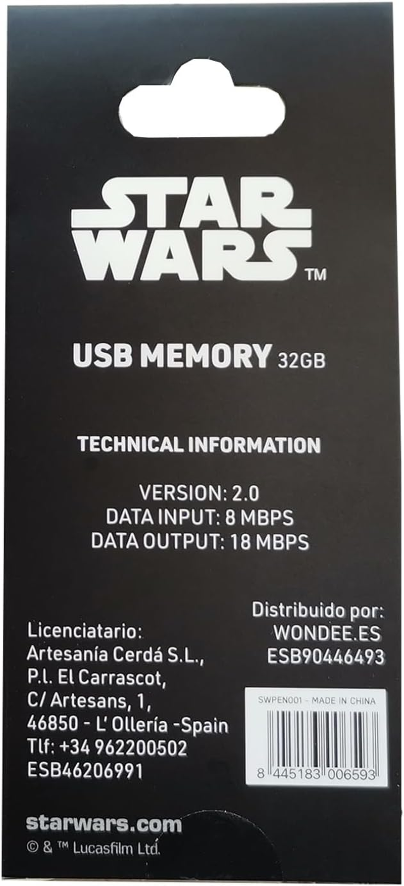 Wondee Disney Star Wars USB Stick Funny 32 GB Darth Vader - Star Wars Funny Gifts Gadget USB Gift Star Wars for Men and Children, Gift Idea for Birthday, Christmas or Communion image number 4