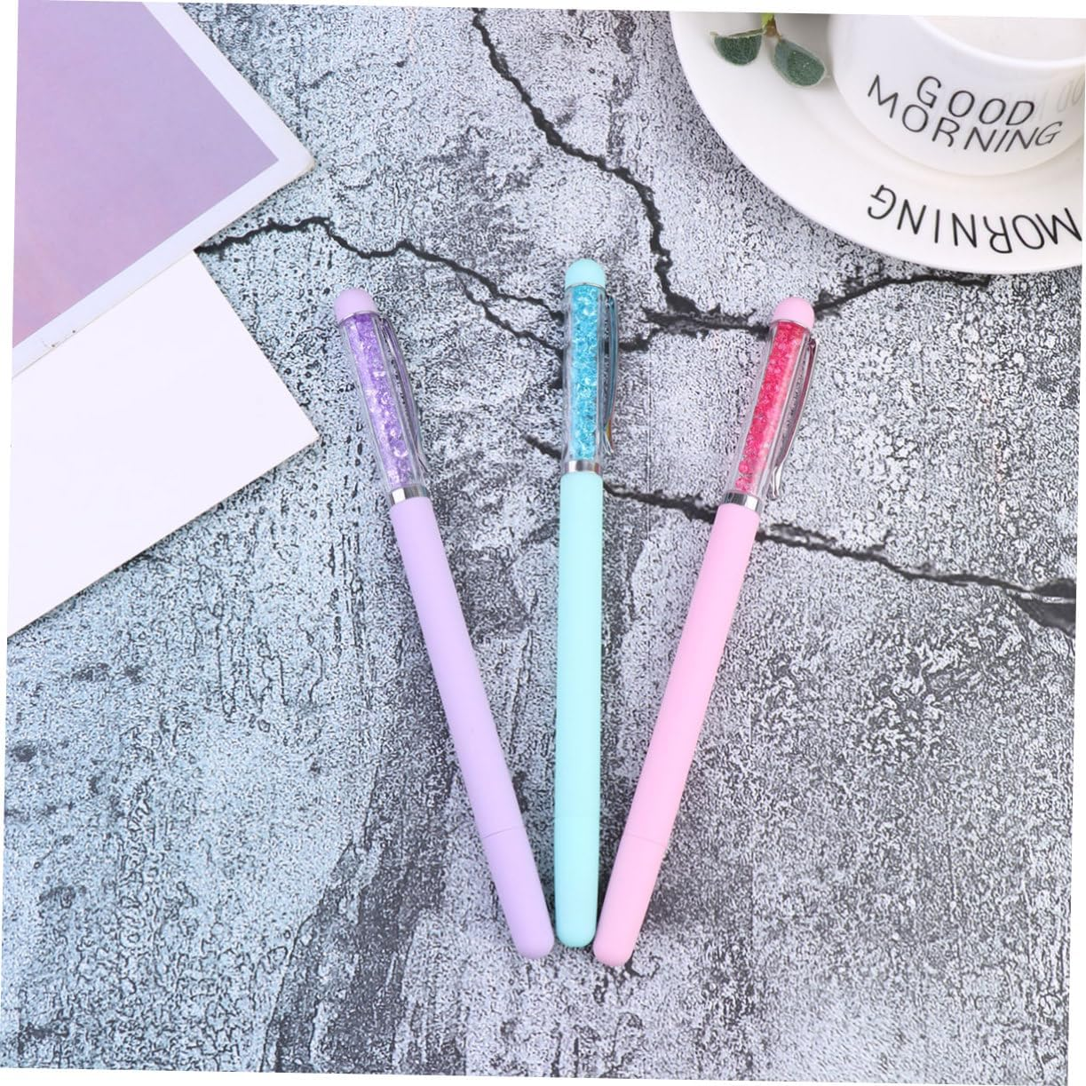 EXQUIMEUBLE 3Pcs Nail Point Pen Set for Manicure Rhinestones Picking Dotting Tools for Women DIY Nail Art with Purple Green Pink Pens for Precise Decoration image number 6
