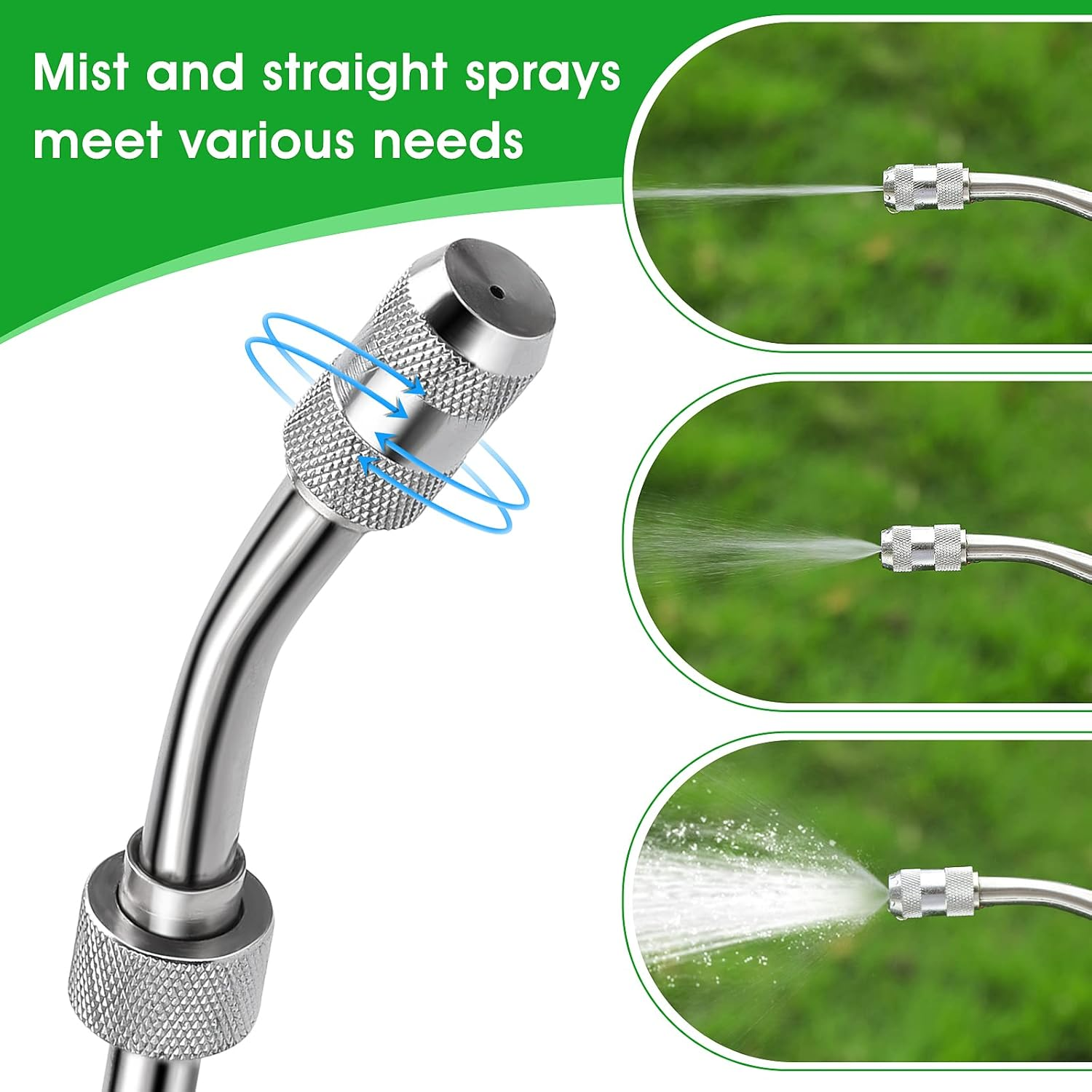 29 Inches Sprayer Wand, 3/8'' & 1/4'' Brass Barb Universal Sprayer Wand Replacement, Stainless Steel Sprayer Parts with Shut off Valve & 2 Hose Clamps, Spray Wands for Garden Hose Black image number 1