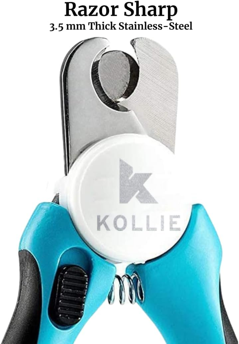 Kollie Dog Nail Clippers, Cat Nail Clippers, Stainless Steel Razor Sharp Blades, Dog Nail Trimmer, Safety Guard to Avoid over Cutting Nails, Heavy Duty Sturdy Dog Clipper, Non-Slip Handles, Dognail