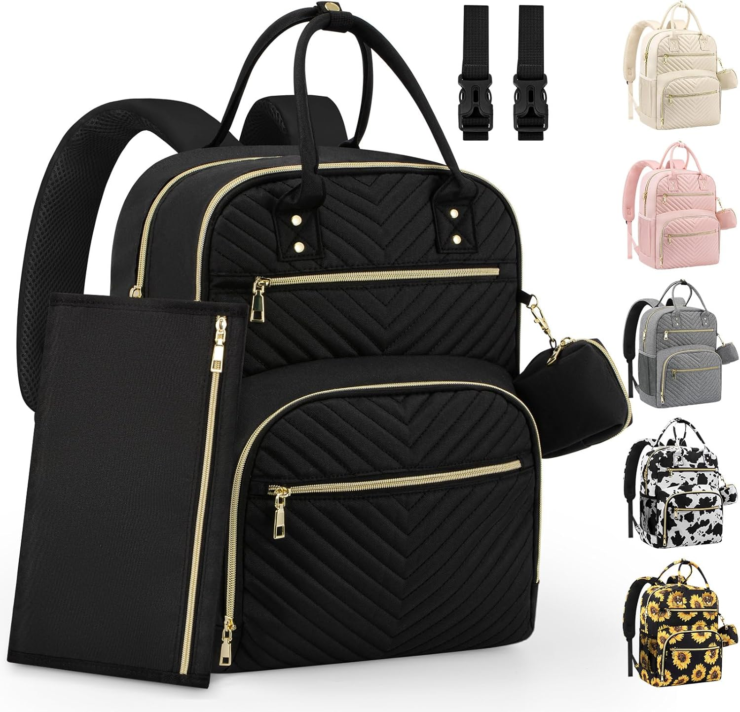 Diaper Bag Backpack,Baby Essentials Diapers Bag with Pacifier Case,Stylish Travel Backpack for Baby Girl/Boy